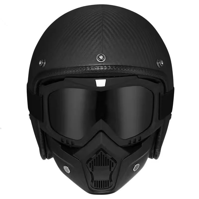 Retro 3/4 Open Face Motorcycle Helmet DOT Approved Cafe Racer Chopper Casco Retro Style CE Certified