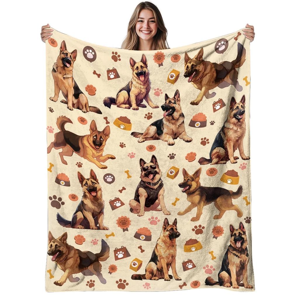 German Shepherd Cozy Warm Flannel Soft Blanket Christmas Gift