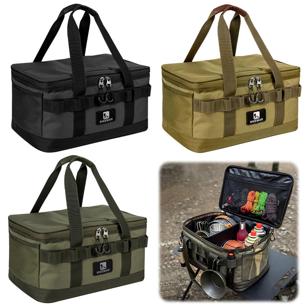 20L Tableware Storage Bag with Dual Zipper Camping Kitchen Organizer Camping Cooking Utensil Organizer for Camping Picnic cachi