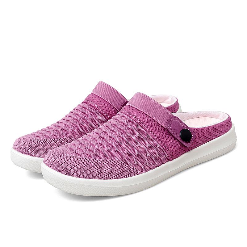 Women Slippers Casual Men Color Sandals Backless Summer Slip On Clogs Black Lightweight Couple Beach Shoes Large Size