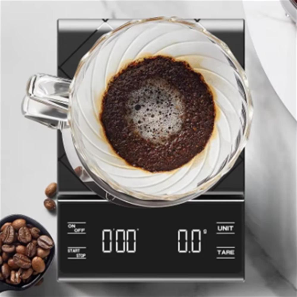 Digital Coffee Scale with Touchscreen, Pour-Over, Portable Timer, 3KG, Light Luxury Design