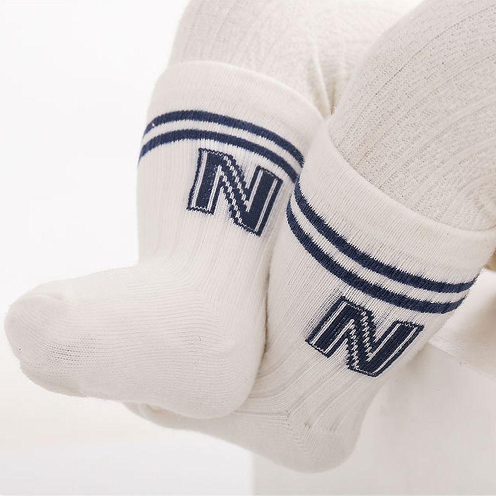Letter Printed Boneless Baby Socks Breathable Mid Length Socks Fashion Socks Toddler