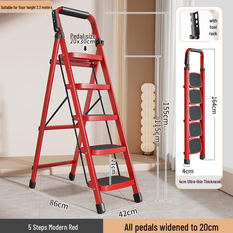Foldable Indoor A-frame Ladder, 4-5 Step, Thickened Portable Staircase