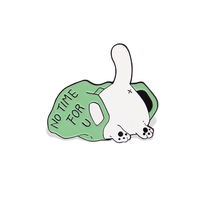 Playful Cat Cartoon Brooch: Hiding in Box and Bag Design