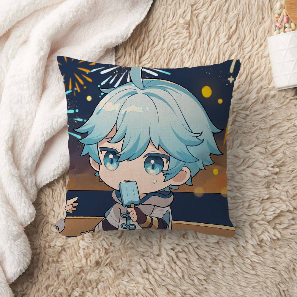 Chongyun Genshin Impact Cushion Cover Inches Farmhouse Decor Home Throw Pillow Covers for Couch Decorations