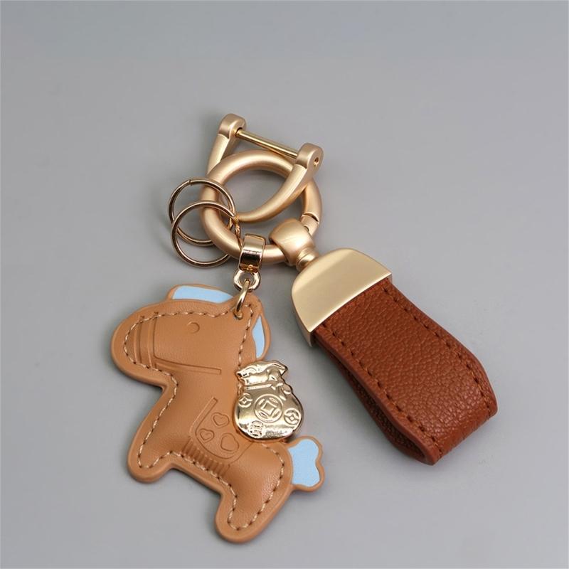 Fashionable Textured Key Pendant Horse Shape Multifuntional Accessory Everyday Use Key Jewelry Suitable for Keys Bags