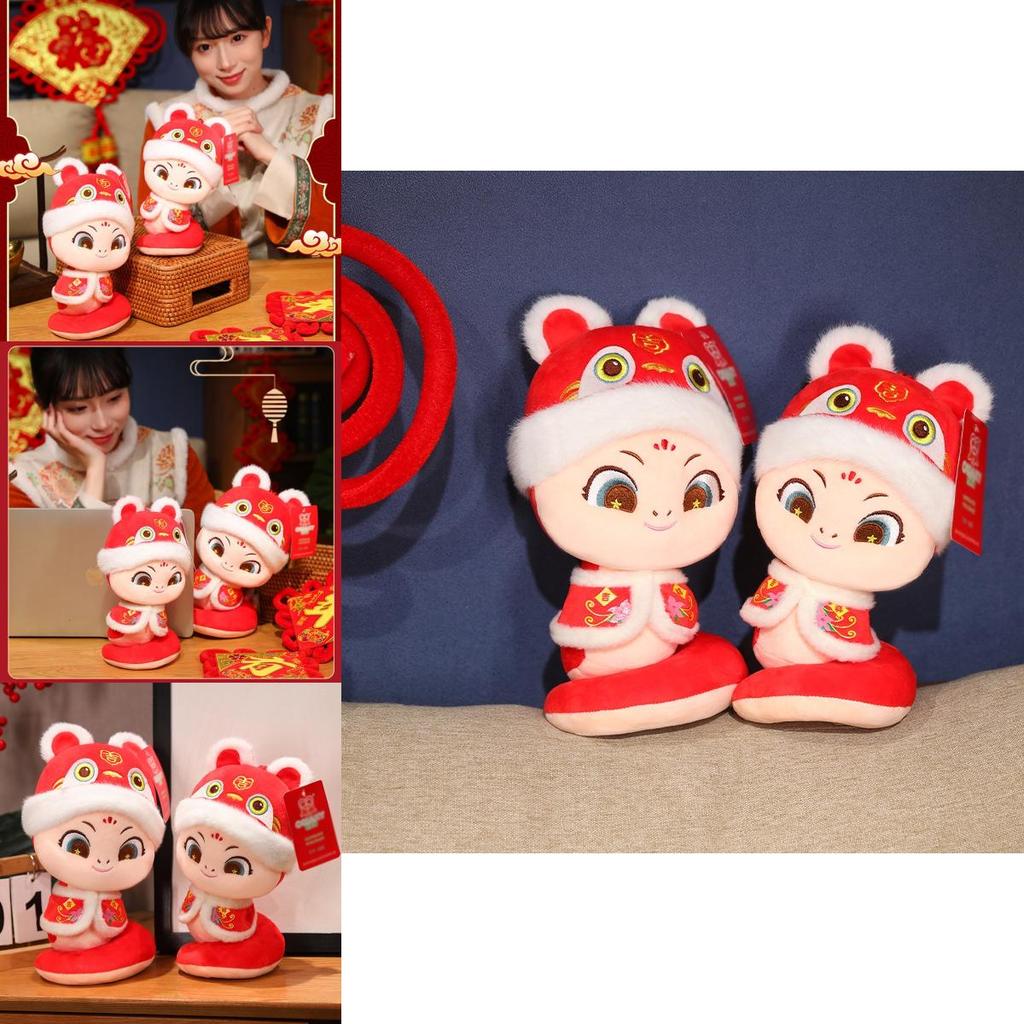 Adorable Tang Suit Snake Plush Toy 2025 Year Of The Snake Zodiac Doll Cute Snake Gift