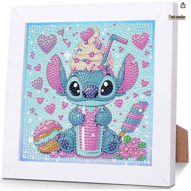 Kids Rhinestone Diamond Painting Kit with Frame – DIY Sticker Art Gift