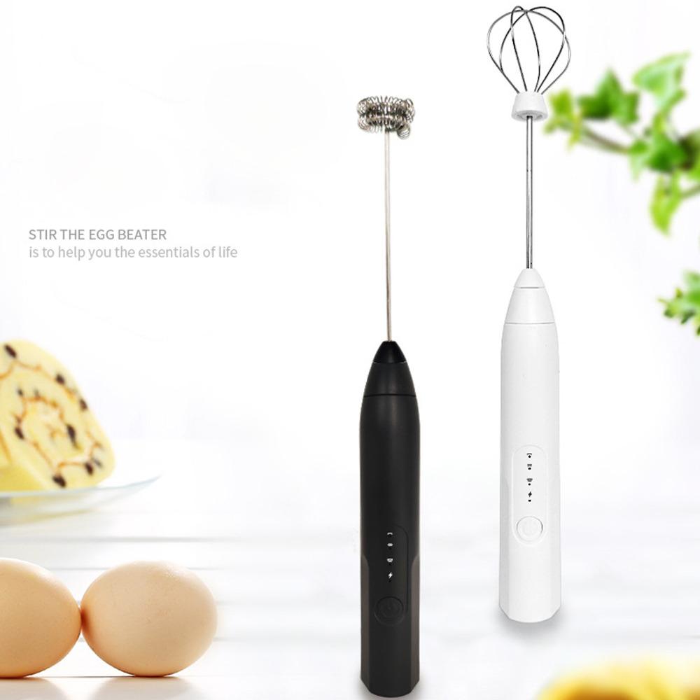 Black White Coffee Frother Plastic Stainless Steel Drink Mixer Milk Frother  Coffee Latte Matcha