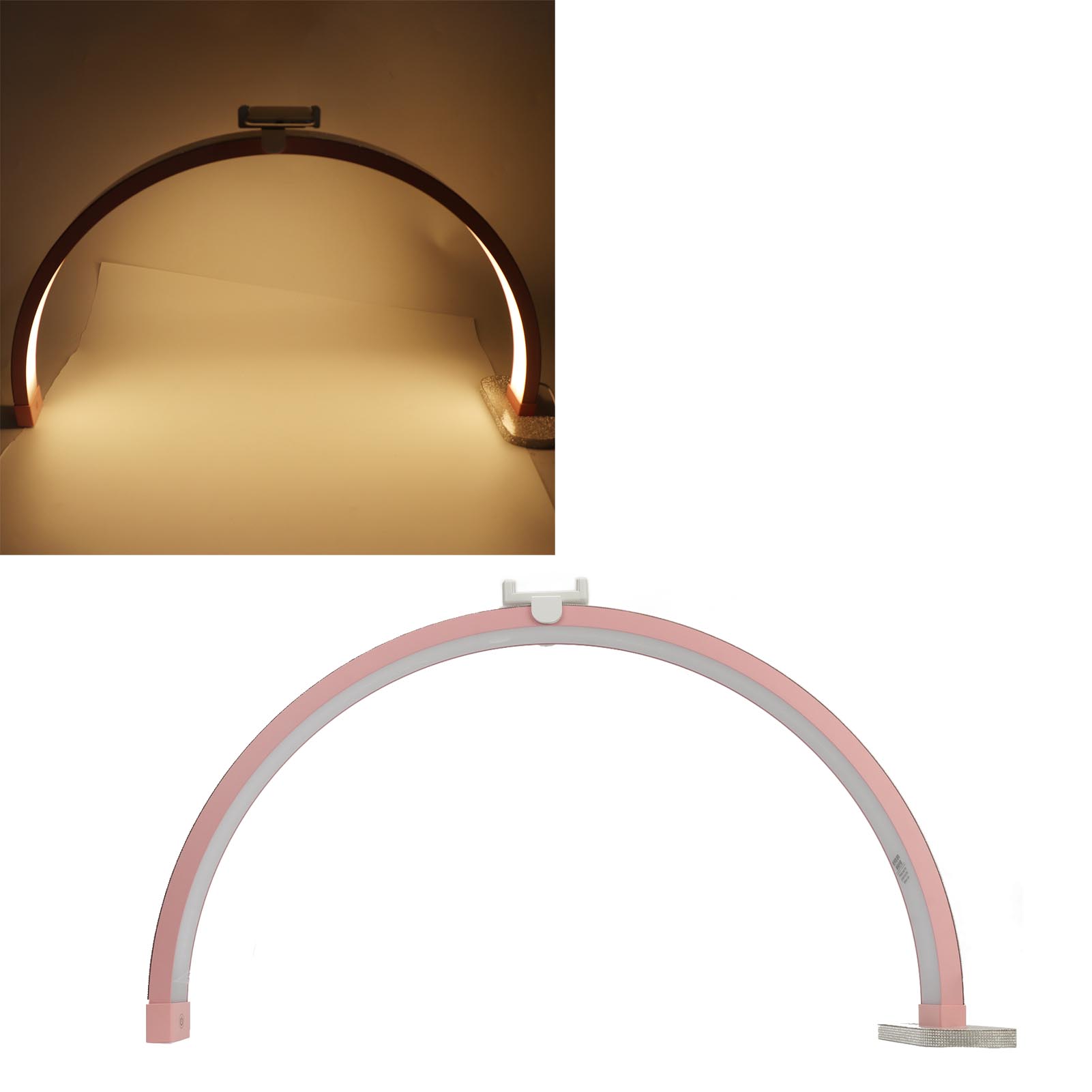 

Half Moon Nail Desk Lamp 27 Inch 40W 2000LM 3200K to 5600K Half Moon Buty Light for Lash Extension Skincare