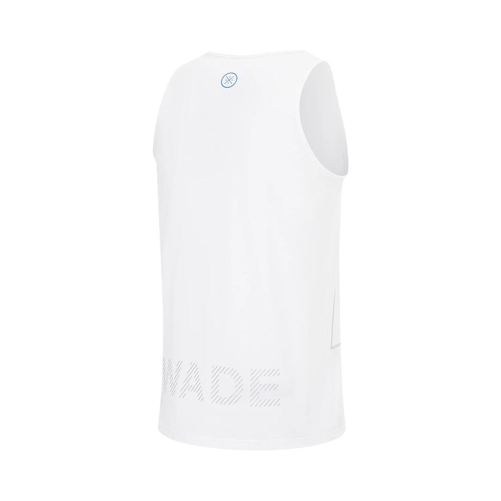 Li Ning Wade Series Letter Print Quick-Dry Loose Tank Top Men Tops Standard-White AVST089-2