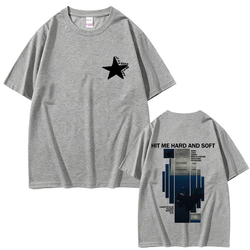 Hit Me Hard and Soft Album Graphic T Shirt Men Casual Cotton Oversized Tshirt Unisex Fashion Pop Music Tshirts Fans Gift