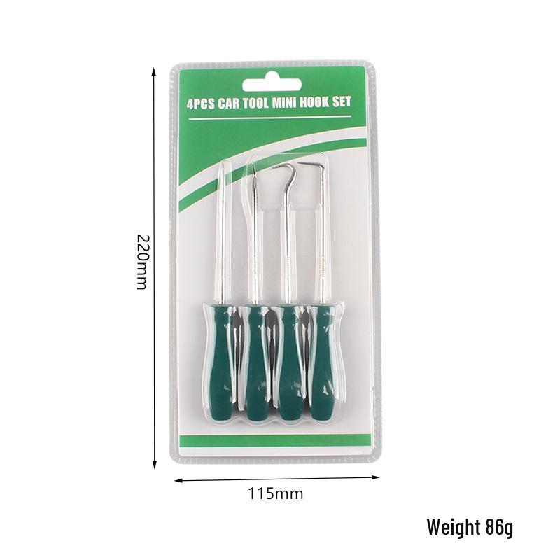 4-Piece Auto Repair Tool Set: Tire Patching, Oil Seal Hook, Screwdriver.