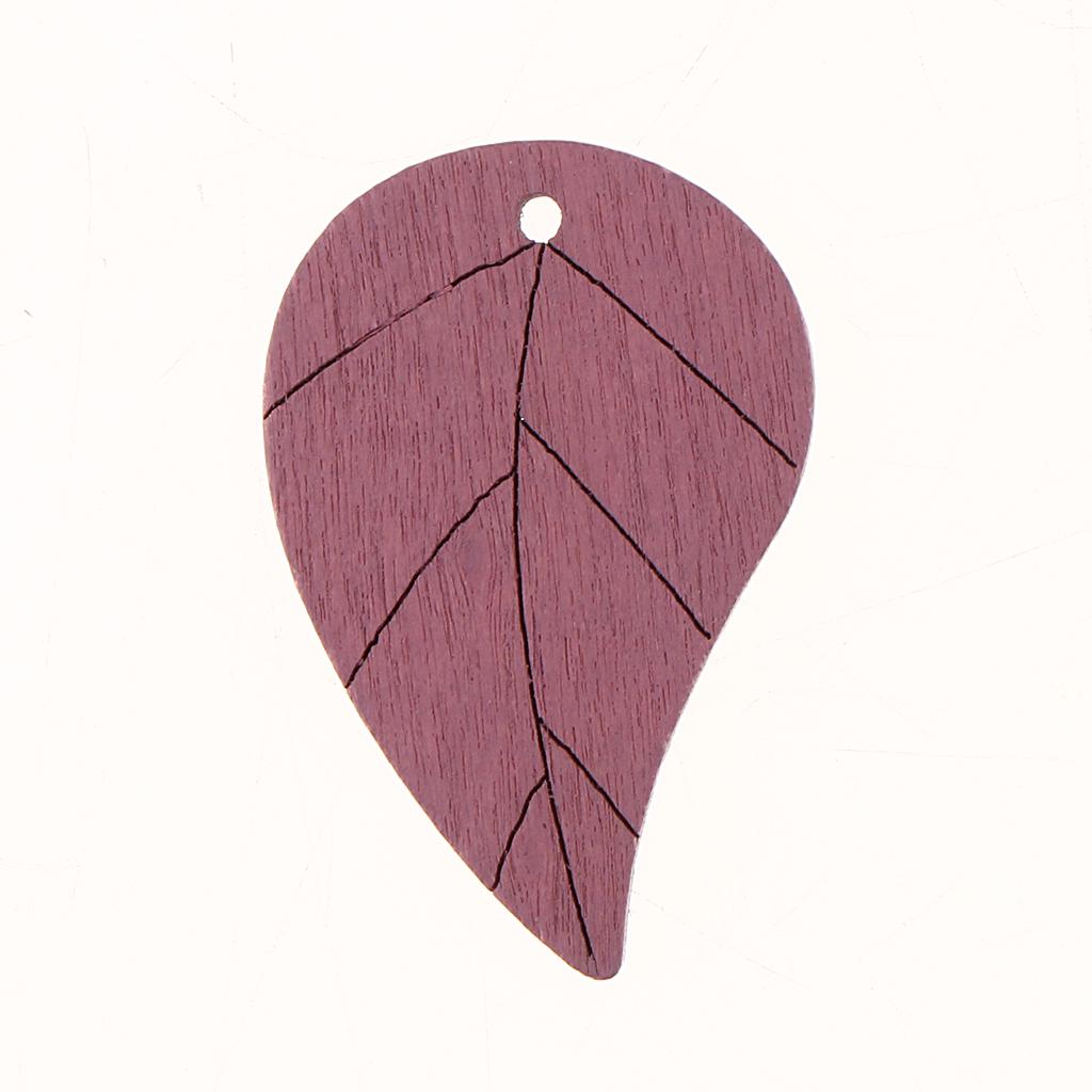 20 peças boêmio formato de folha folhas de madeira pingente contas artesanais bege