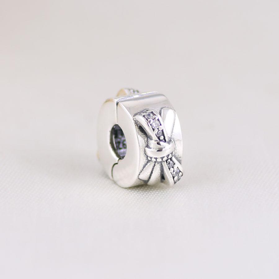 New Copper Pink Romantic Bow Pendant Bead Fit Original Trinket Charms Bracelet Jewerly Accessories