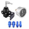 Universal Aluminum Car 160psi Adjustable 1: 1 Fuel Pressure Regulator Oil Gauge Kit (Black)