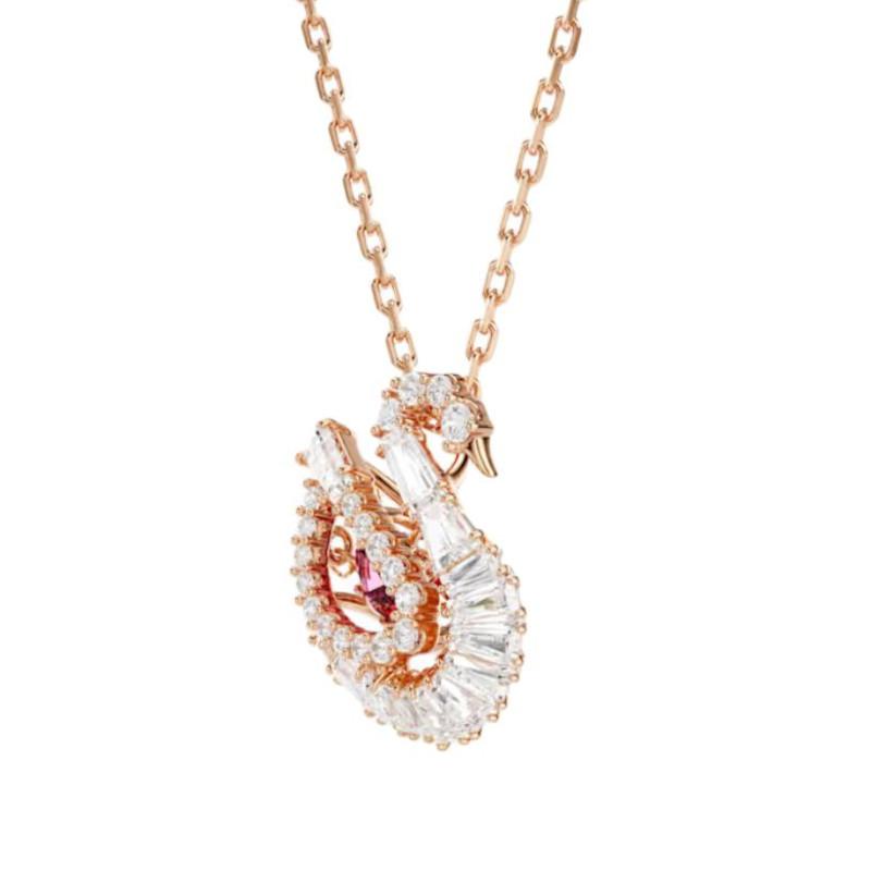 Swarovski Swan Zirconia Necklace Unisex Necklace Red 5732413