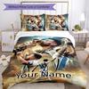 3pcs M-Messi Cover Set - Personalized Name, HD Printed Bedding with 1 Cover and 2 Pillowcases - Perfect for Home Decor, Easy Care
