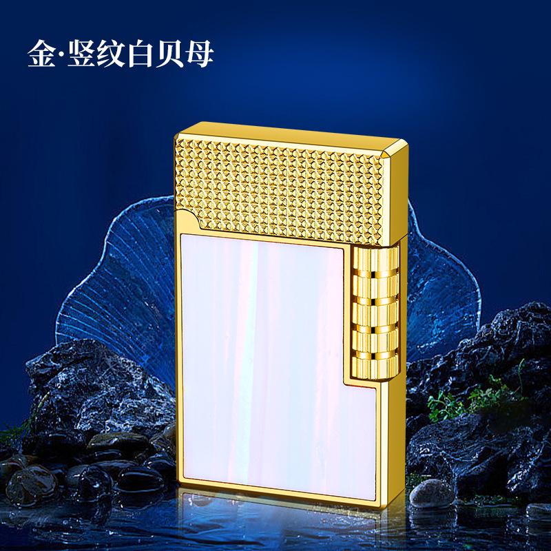 New Kalucai Shell Self-igniting Lighter Side Slide Wheel Self-Inflating High-End Retro Gift for Boyfriend