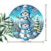 Iron Wall Art Festive Snowman Round Sign Christmas Decor Home Office Gift Holiday Living Room