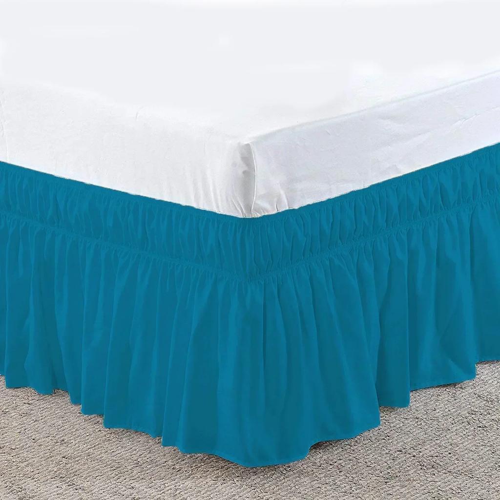 Twin/Full/Queen/King Size Bed Skirt Dust Ruffle Fit Bedspread Double Bed Skirt Adjustable Elastic Belt 40cm Height Jupe De Lit