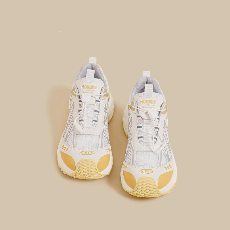 

Thick-soled women s summer new thin breathable outdoor lightweight yellow sports dad shoes tide 40