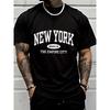 European Sizes Men'S Casual Trendy New York Brooklyn The Empire City Letter Print T-Shirt | Regular Fit, Crew Neck, Short Sleeve