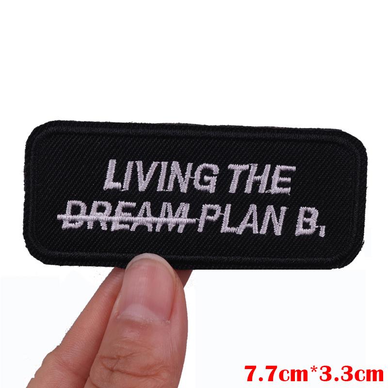 Hats Jeans Embridered DIY Letter Slogan Embroidery Sew Patch Iron On Patches For Clothing Thermoadhesive Patches Jackets DIY