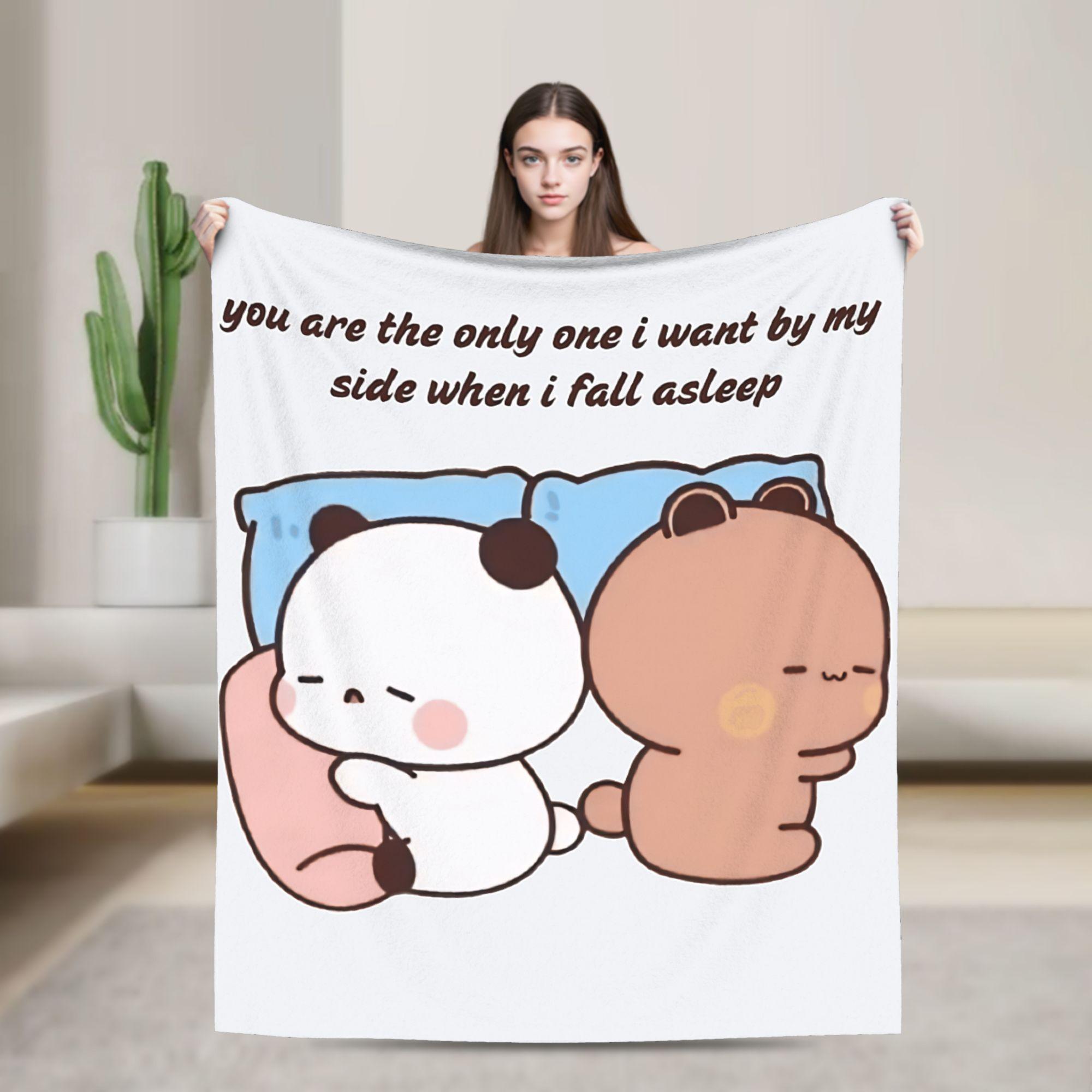 

The Only One I Want By My Side When BuBu DuDu 2026 Warm Cozy Blanket For Living Room Novelty Throw Blanket Flannel Bedspread 75x100cm (30x40inch)