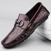 Macacão de sapatos de couro tamanho grande Sapatos Doudou couro genuíno estilo britânico sapatos casuais para dirigir