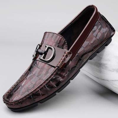 Large Size Leather Shoes Overalls Doudou Shoes Genuine Leather British Style Casual Driving Shoes