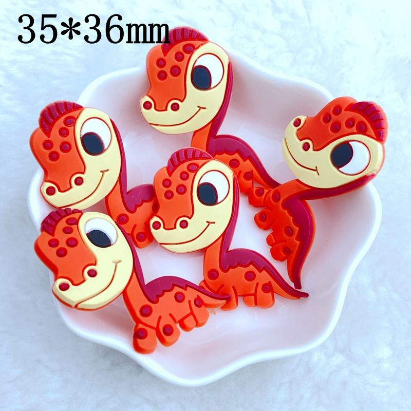 10pcs New Cute Cartoon Little Dinosaur Series PVC Flexible Glue Flat Back DIY Scrapbook Embellishment Phone Craft Decoration