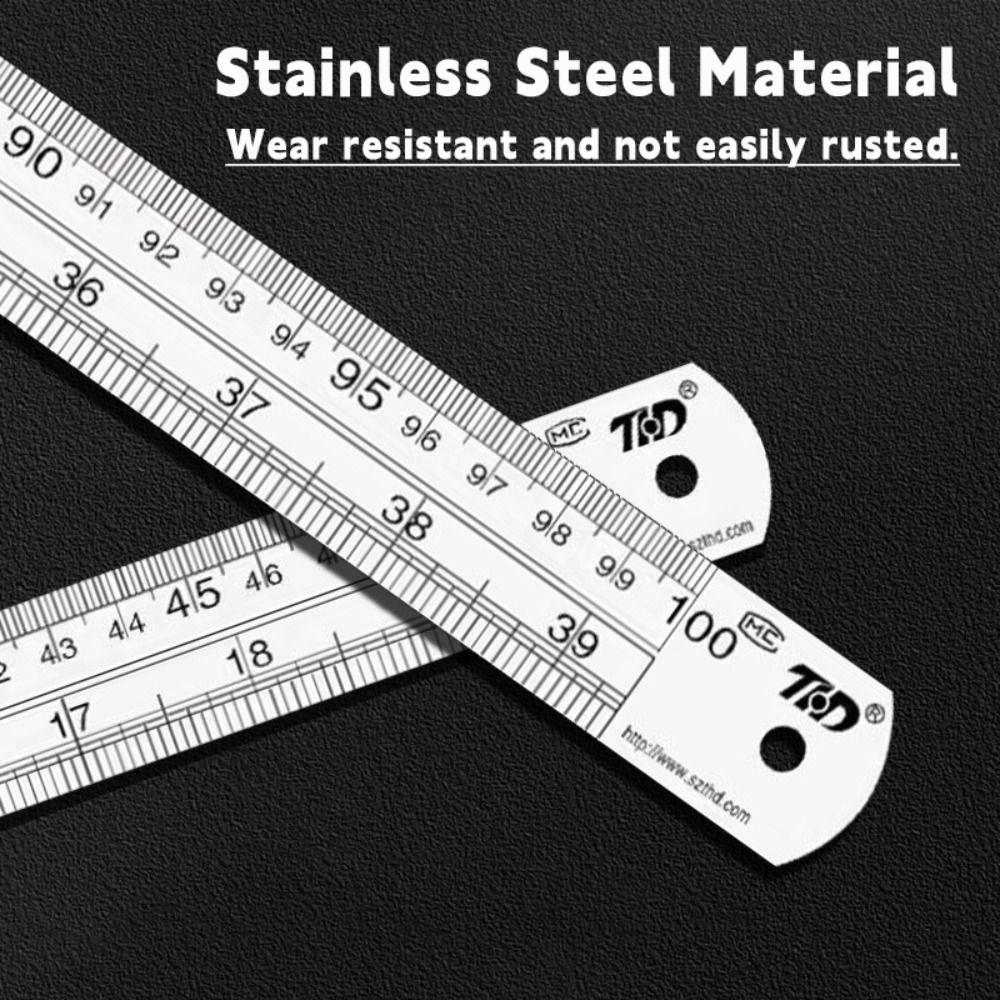 Double Side Scale Stainless Steel Ruler Stainless Steel Drawing Ruler Measuring Tool  Engineering