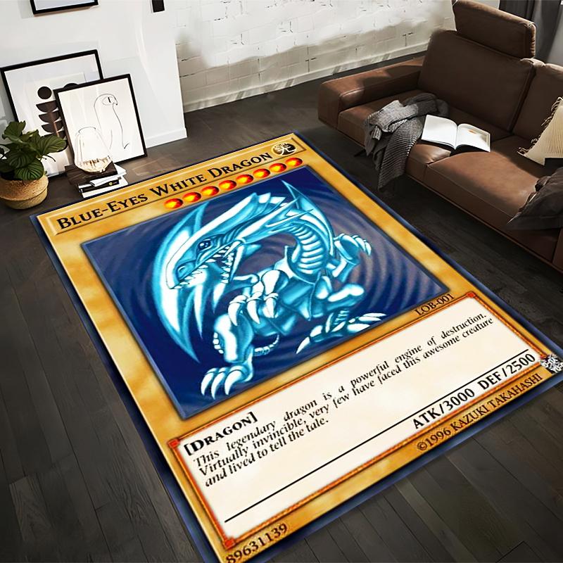 

Yu-Gi-Oh Blue-Eyes White Dragon Rug for Fans and Collectors Decor Suitable for use as an anti-slip for living room bedroom sofas 40x60cm( 15x23in )