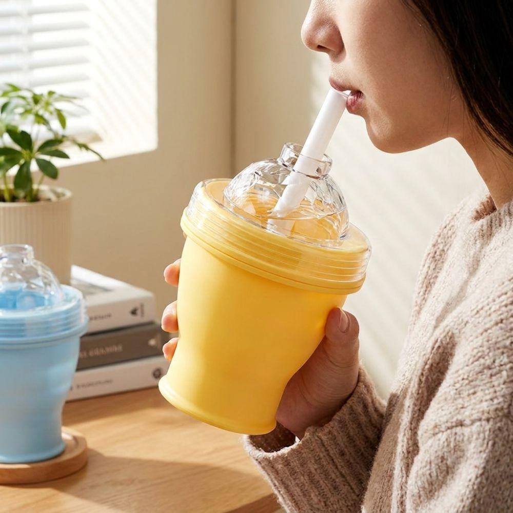 Collapsible 2-in-1 Ice Mold Cup Leak-proof Ice Sphere Making Cup Household Use
