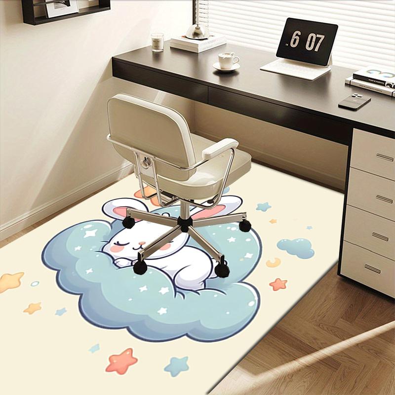 Charming Bunny Star Chair Mat Office Carpet for Home Decor, Suitable for Living Room, Bedroom, and Various Rooms