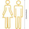 Acrylic Adhesive Backed Men's and Women's Bathroom Sign, Bathroom Door Signs, Restroom Signs for Business,Bathroom Signage (Golden)