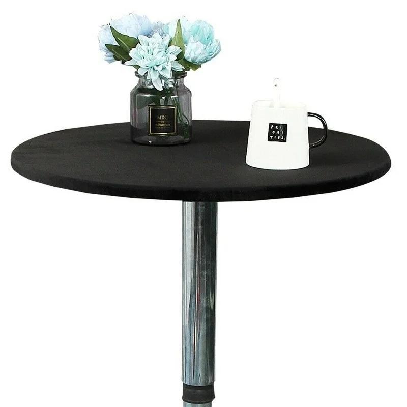 Velvet Elastic Fitted Stretch Tablecloth Round Edged Table Cover 60/70/80/90/100/120/150cm