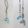 Elegant Blue Dolphin Phone Chain Charm Ornament Personalized Keyring Accessory