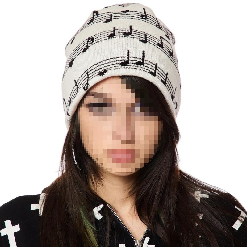European and American autumn and winter Harajuku cross shaped jacquard knitted pullover hat