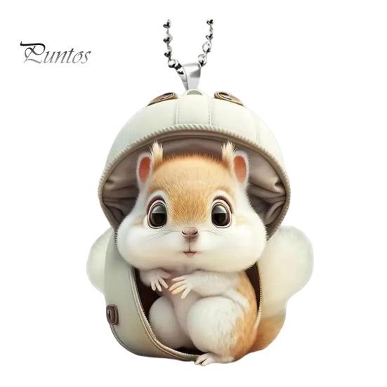 

Белка в мешке подвесное украшение для дома комнатная рождественская елка зеркало заднего вида автомобиля 2D плоский акриловый мультяшный подвесной орнамент в виде животного Squirrel