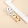 Luxury Metal C-shaped Women's Earrings, Simple Gold Pleated Geometric Irregular Earrings, Fashionable Jewelry Gifts