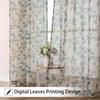 OWENIE Floral Sheer Curta with Pattern 63 Inches Long 2 Panels Set for Living Room Bedroom, Sheer Floral Curta with Printing Leaf Design Rod Pocket