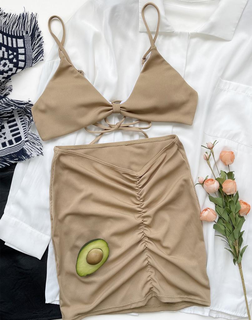 Women's Swimsuit Summer New Tie Back Sexy Three Piece Bikini