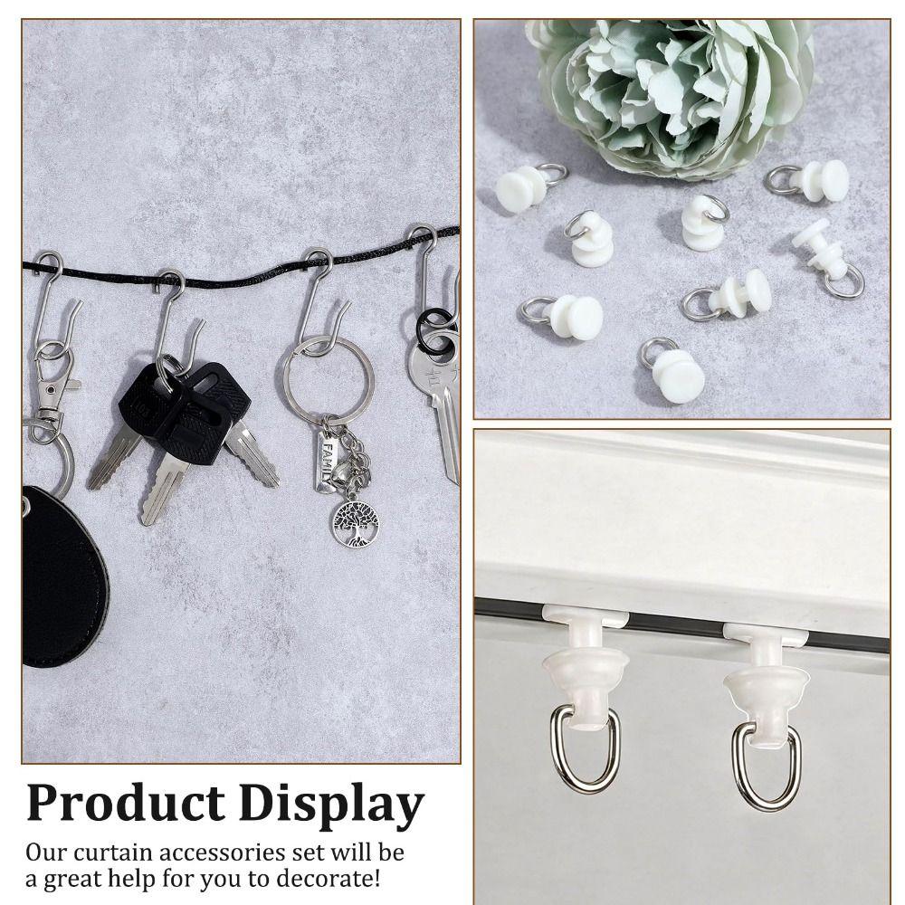 10pcs Heavy Duty Drapery Roller Carrier White Plastic Window Accessory Bathroom Curtain