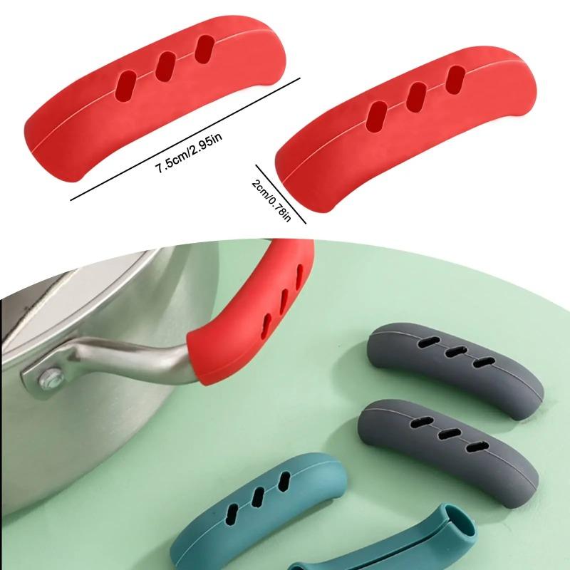 2 Stück Verbrühschutz Topfgriffe Handschuhe Hitzebeständigkeit Rutschfeste Silikongriffe Rutschfeste Topfgriff-Zubehör Küchenhelfer