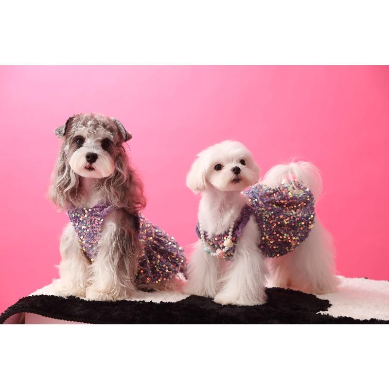 Dog Dresses for Small Dogs Party Sequins Velvet Dress for Dogs Girl Puppy Birthday Wedding Christmas Outfit Soft Pet Apparel Cute Chihuahua