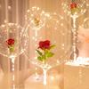TOPREX Latex Led Balloon Light Rose Flower Design With Transparent Color for Christmas Party Bouquet Decoration CE ROHS