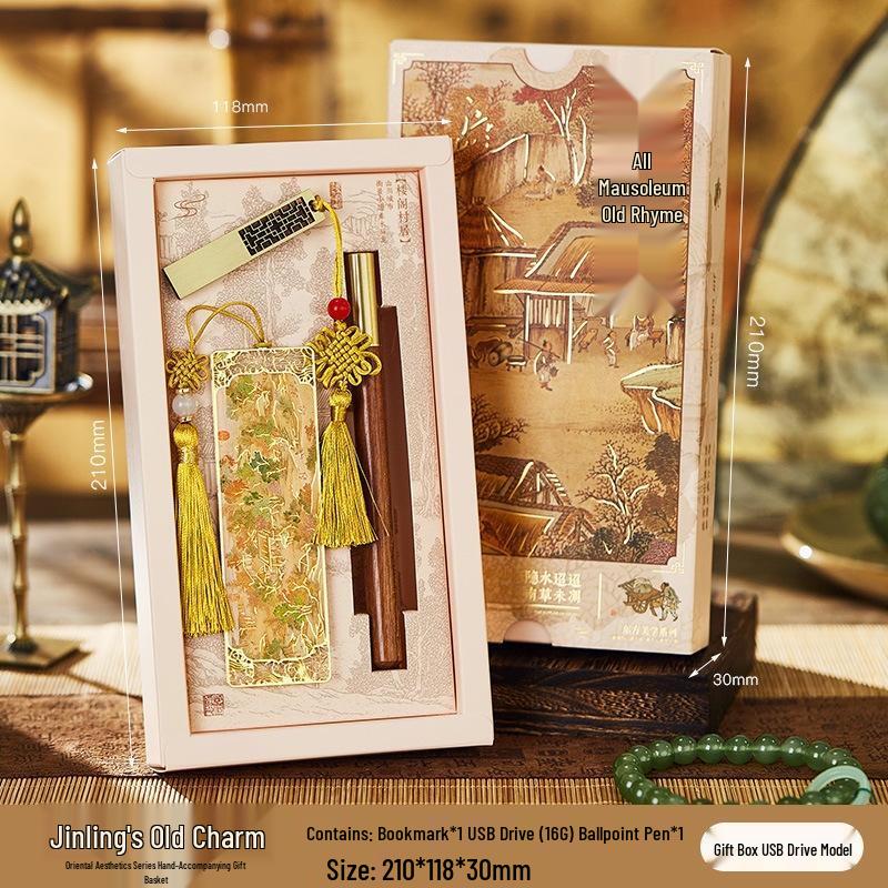 JINGRUIXIANG Chinese Culture Metal Bookmark Set