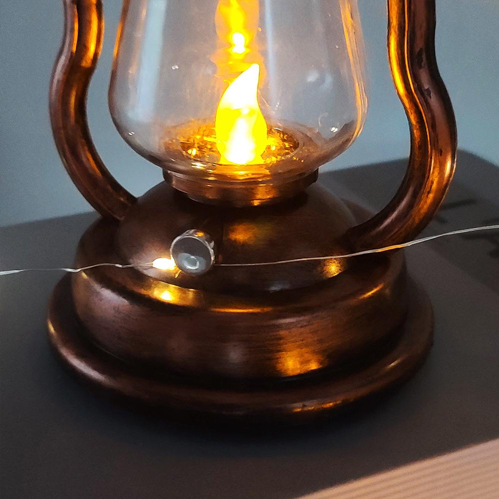 Solar Rechargeable Retro Kerosene Lantern - Outdoor Camping, Emergency, Tent & Night Light